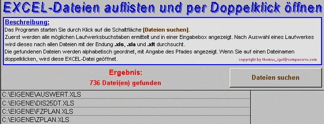 Screenshot für Excel-Dateimanager